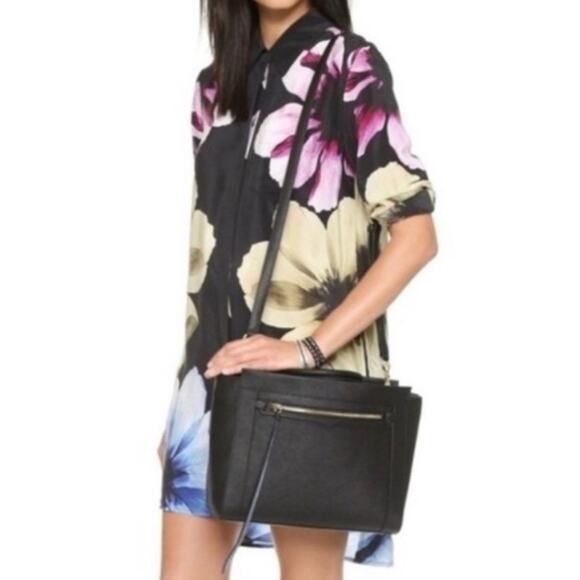 REBECCA MINKOFF Purse Monroe Tote Shoulder Bag Satchel Leather Gold Hardware - Picture 2 of 15